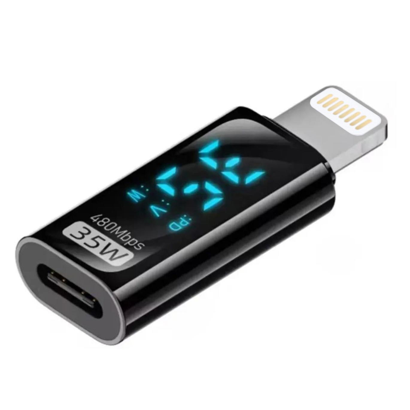 PowerGuard VoltCheck USB-C to Lightning Konverter LED Volt Watt Display 35W 480 Mbps (00034931)