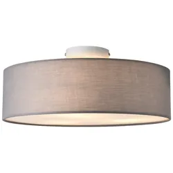 Helloshop26 - Deckenleuchte stilvolle moderne Deckenlampe 3 Fassung E27 Kunststoff Textil Organza Durchmesser 45 cm grau weiß 03_0005933