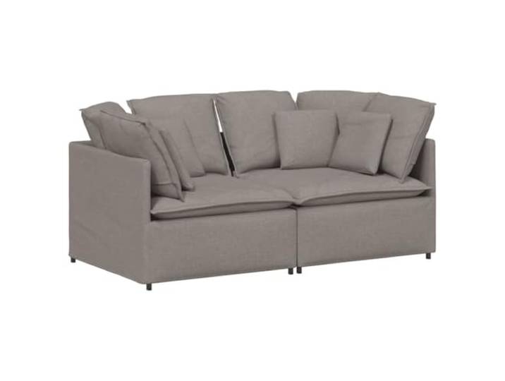 VIHHQGC Modulares Sofa mit Kissen Stoff Taupe Schaumstofffüllung, Metallrahmen, Textilene-Sitzflächen, 2 Teile, Wohnzimmer