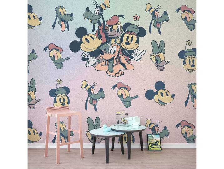 Papier peint intissé Mickey Fab5 300 x 280cm Multicolore