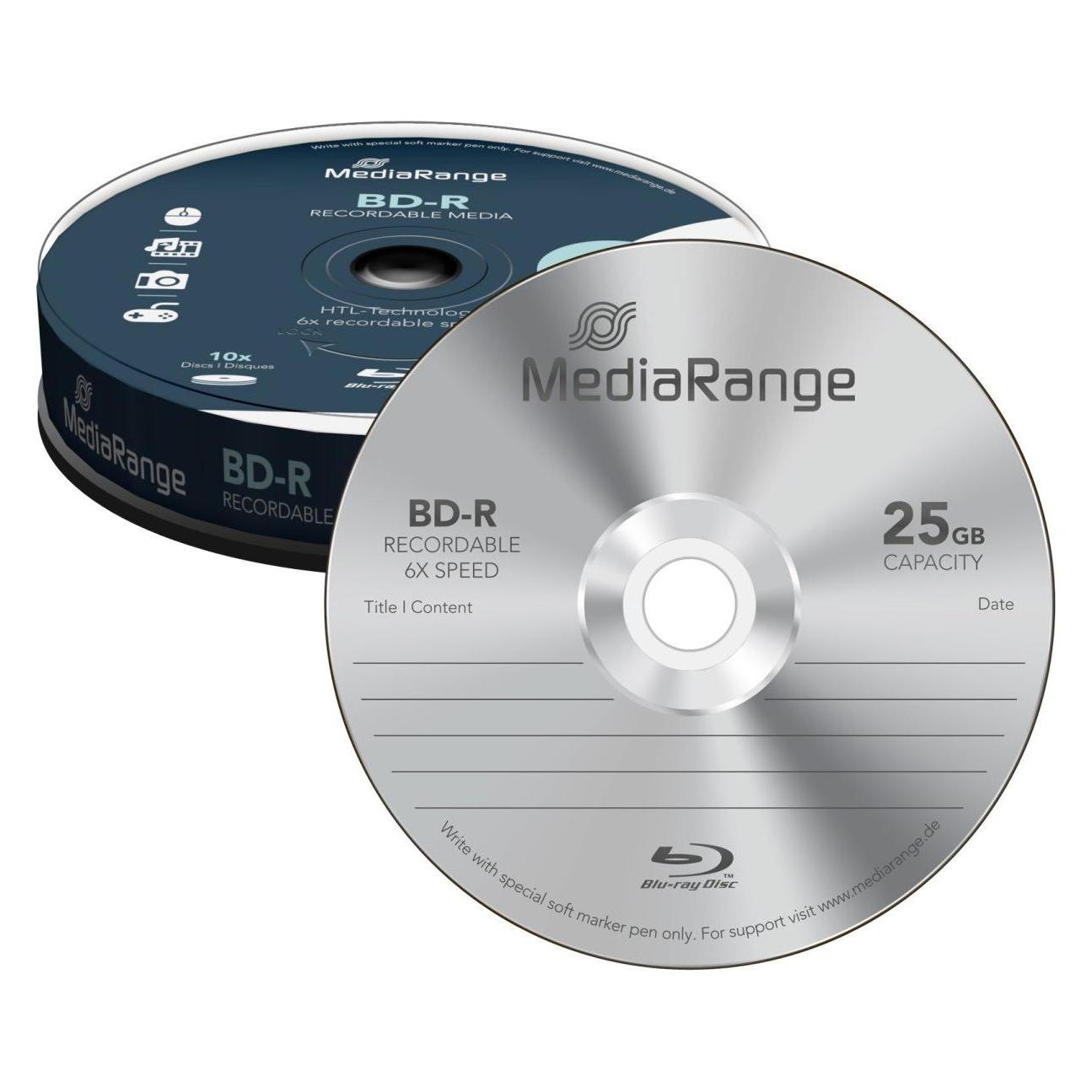 MediaRange BD-R 6x Single Layer 25GB 10-Pck. (10x) (MR499)