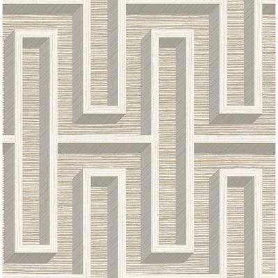 Advantage Henley Taupe Geometric Grasscloth Wallpaper