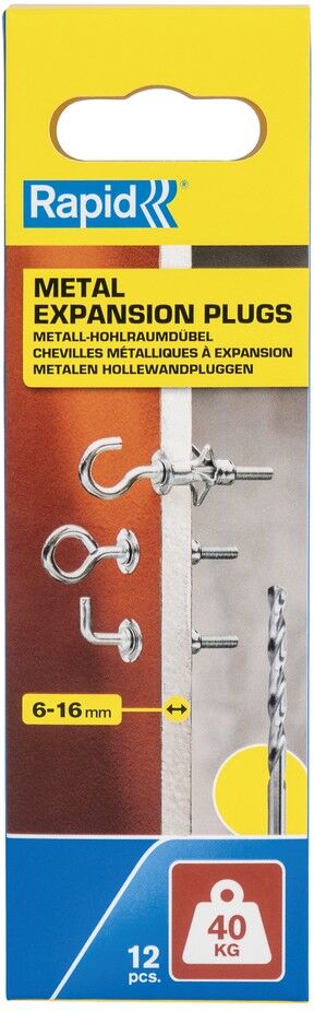Isaberg Rapid AB Rapid Metall-Hohlraumdübel mit Winkel-, Ring- und Rundhaken, 40 kg Tragfähigkeit