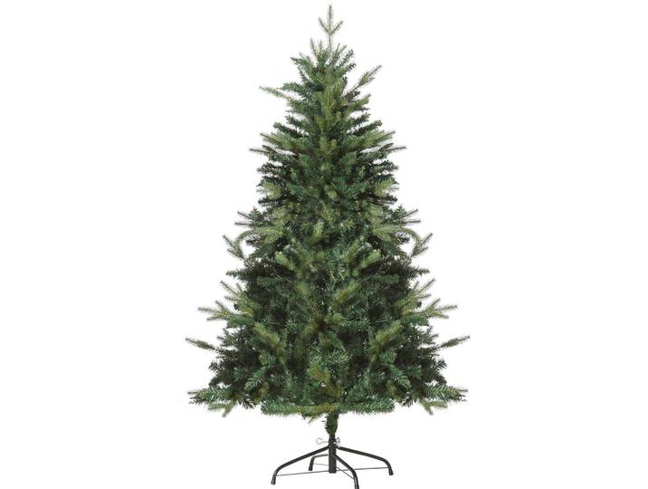 Homcom Weihnachtsbaum 1,5 m Christbaum Kunsttanne 946 Zweige Metallfuß kunststoff Weiß, Grün, Kunststoff, 150 cm, Dekoration, Weihnachtsdekoration, Christbaum & Zubehör