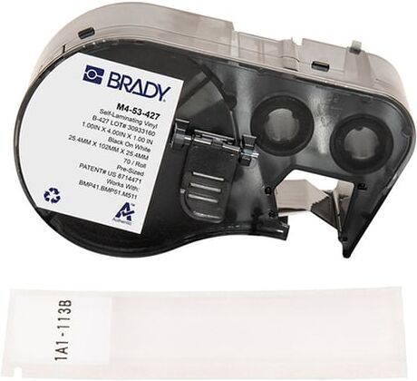 Brady M4-53-427 etiquetas de vinil laminado 25,4 mm x 102 mm x 25,4 mm