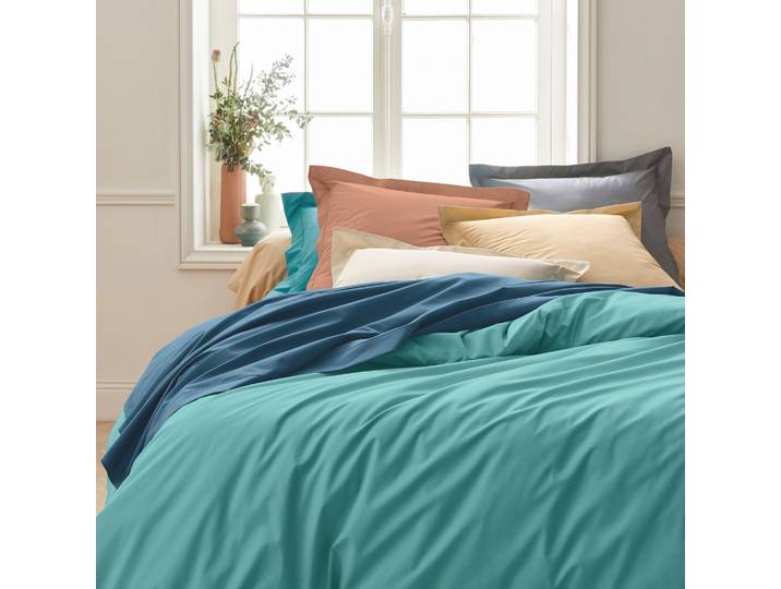 Drap housse 100% percale bonnet 30 90x190 moka - Tradilinge