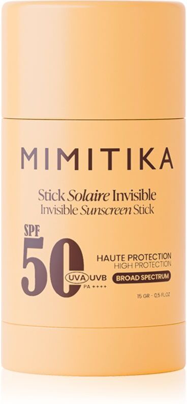 Mimitika Sun Invisible Sunscreen Stick SPF50 stick protecteur pour zones sensibles SPF 50 15 g