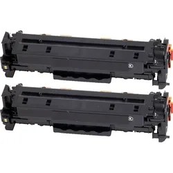 2 Kompatible Toner ersetzt HP CC530AD 304A Doppelpack schwarz