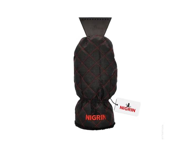 NIGRIN Performance Eisschaber Handschuh, Eiskratzer mit gefüttertem Handschuh, ergonomischer und Rutschfester Softriff, wasserabweisendes Material, Dickes und warmes Innenfutter, waschbar