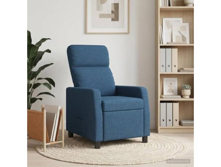 Relaxsessel Blau Stoff 66 x 95 x 100 cm Verstellbare Liegeposition 115°-160°,Polyesterbezug,MetalI-Holzwerkstoff-Rahmen,flache Armlehnen,pflegeleicht