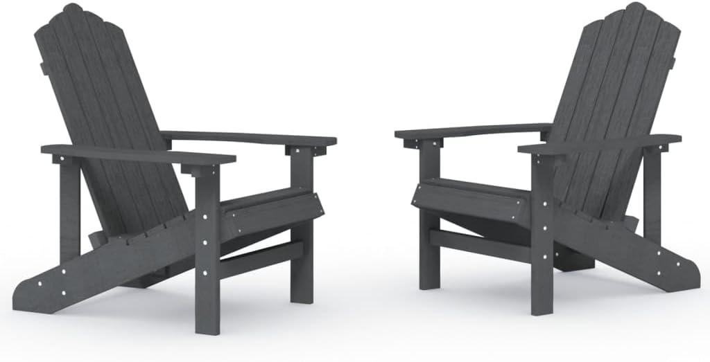 2 Adirondack-Gartenstühle aus HDPE für Terrasse und Garten, pflegeleicht und komfortabel
