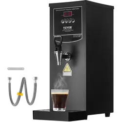 VEVOR Gewerblicher Heißwasserspender 10 L, 1,5 kW Wasserkocher Elektrisch mit Heizrohr aus Edelstahl 316, Stufenweise Schnellaufheizung 50 L/h Heißwasserbereiter für Cafés Teestuben Restaurants Büros