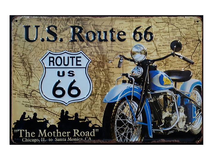 Münder Email Werbeblechschild U.s. Route 66 20 × 30 cm