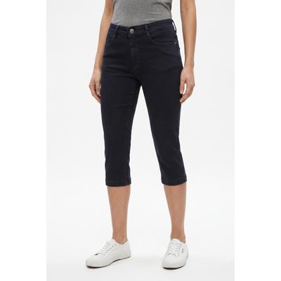 Shorts MAC, Damen, Gr. 38, N-Gr, schwarz (dunkelblau ppt), Denim/Jeans, Obermaterial: 88% Baumwolle, 8% Elastomultiester, 4% Elasthan, unifarben, regular fit knielang, Hosen Shorts, im Five-Pocket Style
