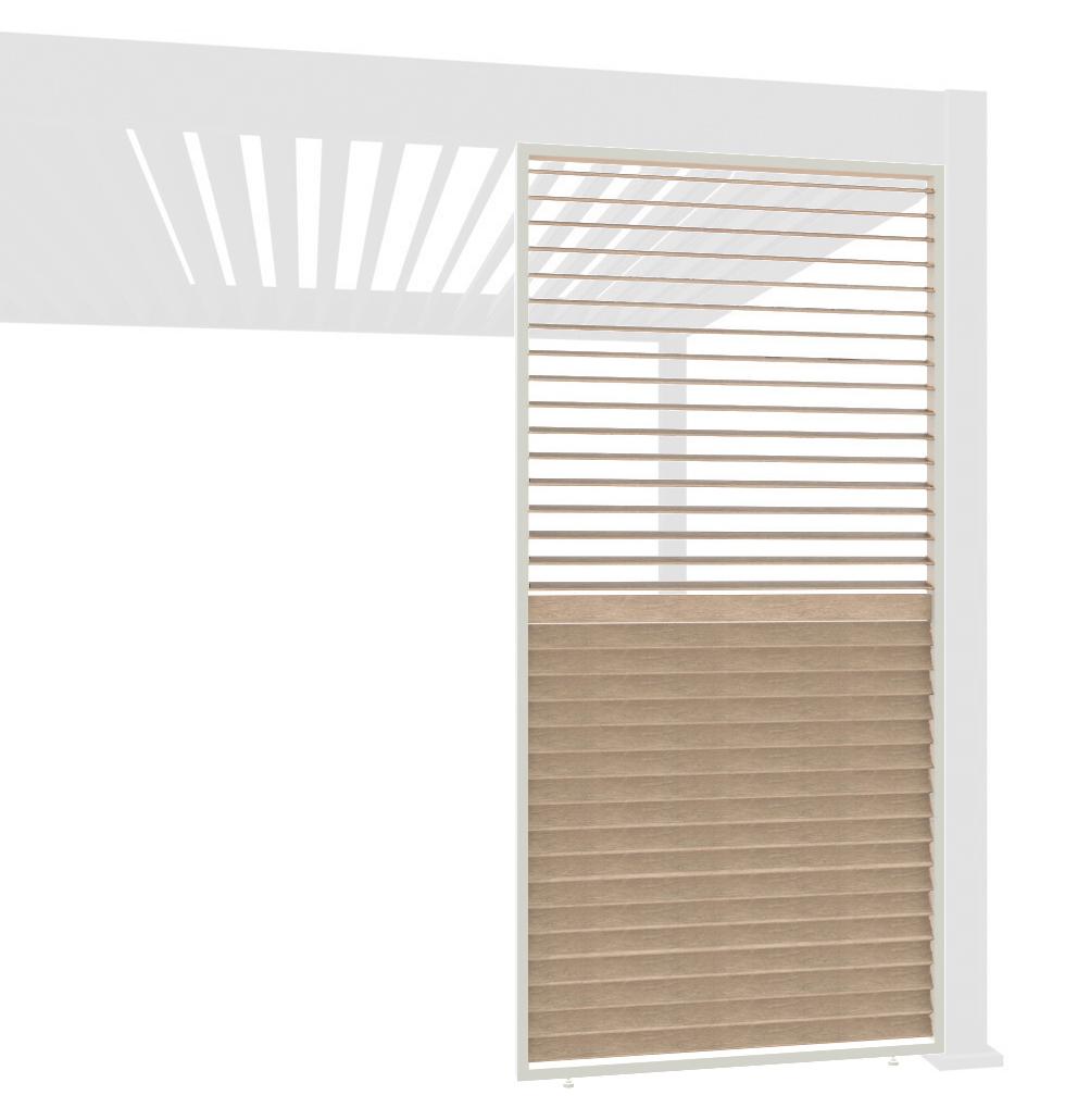 Weide Lamellenwand Holzoptik weiß mit drehbaren Lamellen Aluminium0.93 Meter Holzoptik