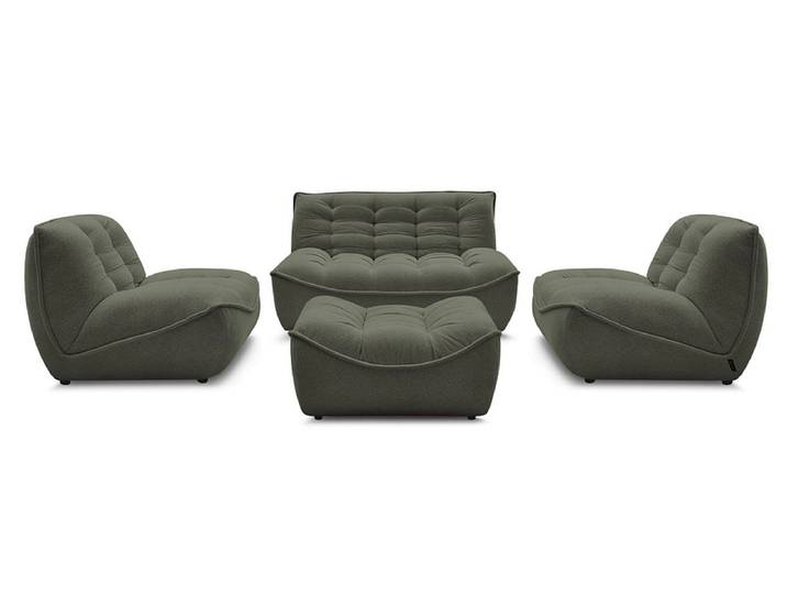 BOBOCHIC 3er Sofa mit Hocker SERENA