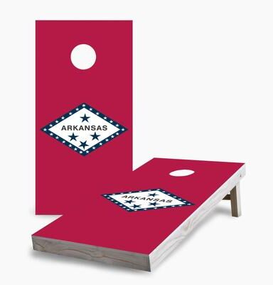 Skip's Garage Arkansas State Flag Cornhole Boards