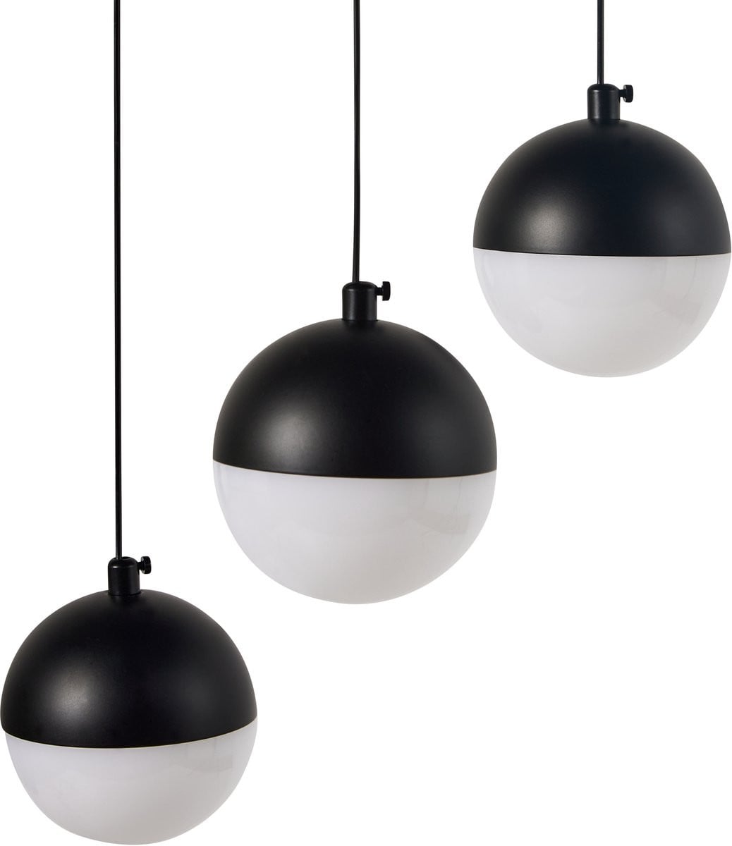 Beliani Moderne Ronde Hanglamp met LED - Metaal en Glas - Zwart