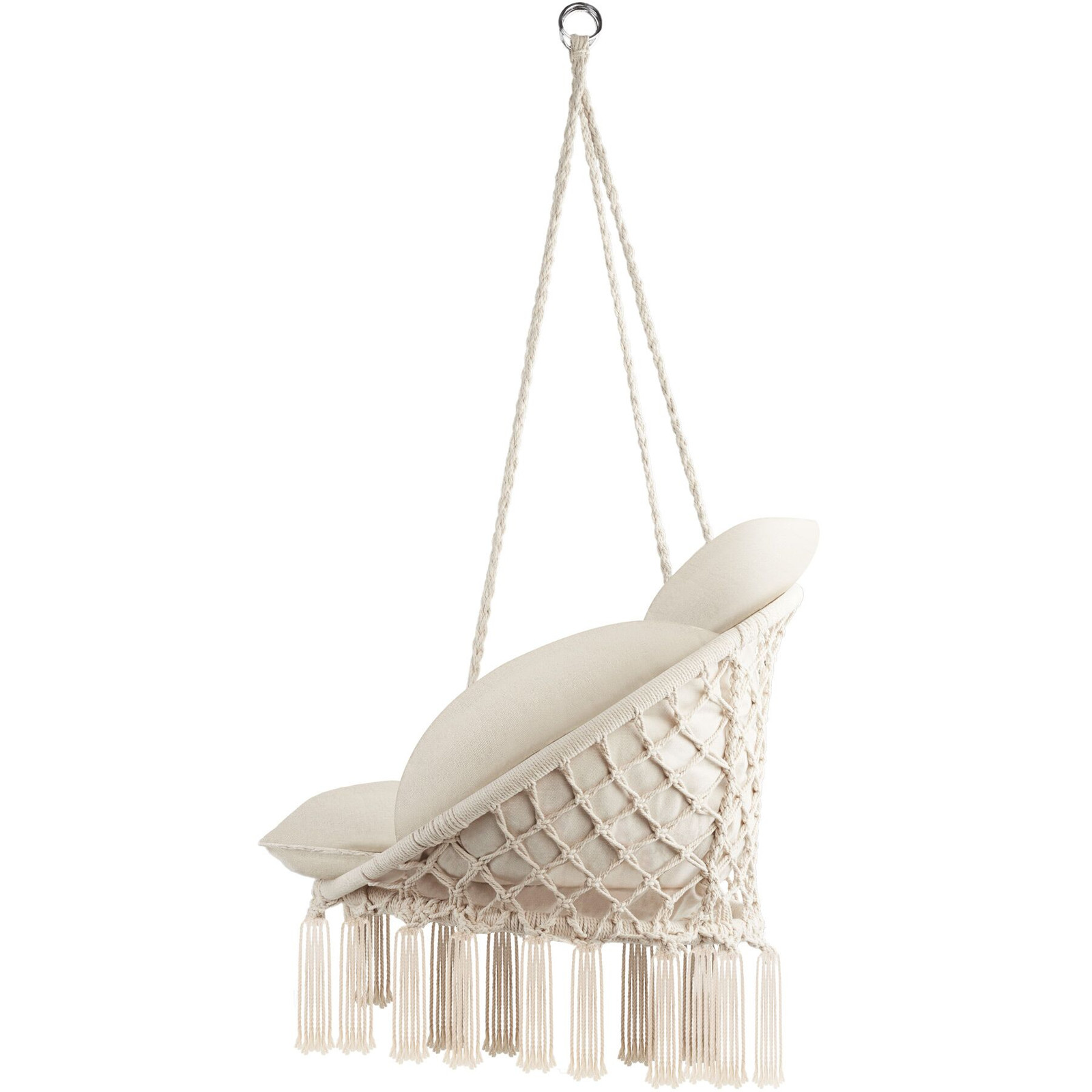 TecTake Hangstoel Samira beige lounge stoel voor volwassenen voor tuin, balkon of terras