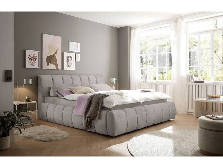 Polsterbett Noripo 180 x 200cm Chenille Triss Grau