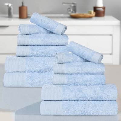 Superior Sierra Rayon From Bamboo Cotton Blend 12 Piece Bathroom Towel Set