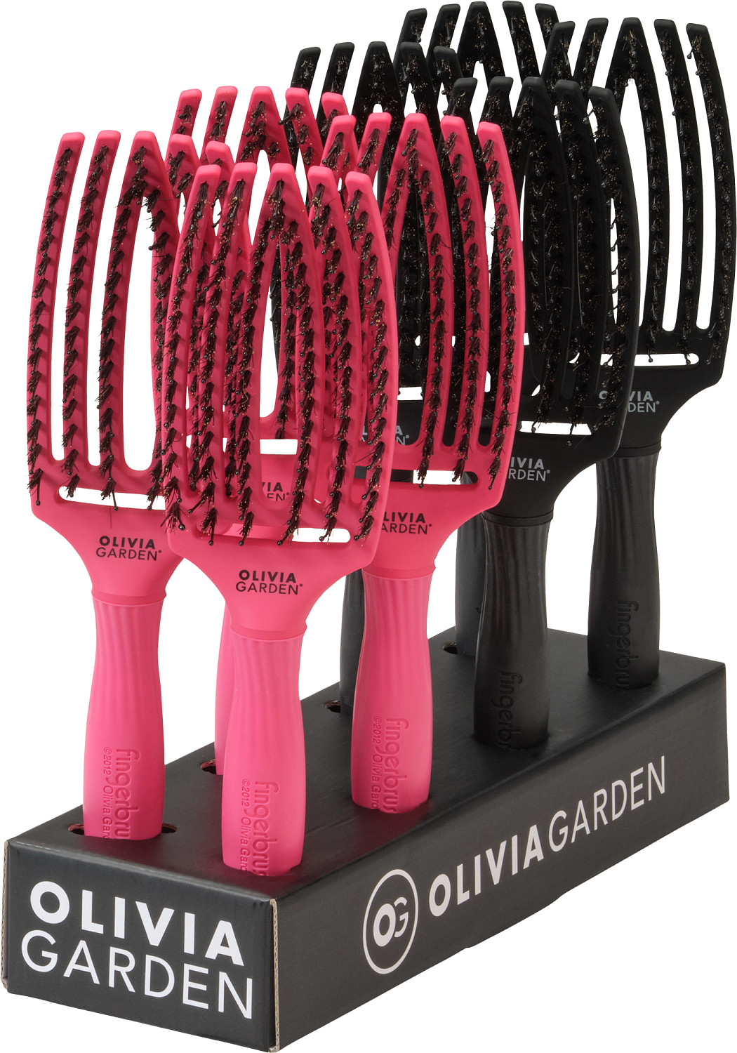 Olivia Garden Fingerbrush Combo Medium 8er Display Pink/Full black B-2562