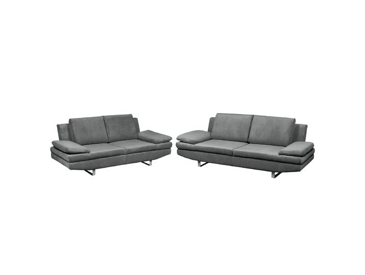 Polstergarnitur 3-2 Schwarz Cordstoff Onika Modern