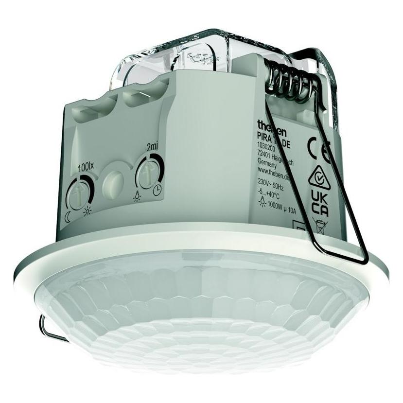 Theben 1030200 PIRA T8 DE Bewegungsmelder für den Innenbereich, 200 W LED, Erfassungsbereich rund 36 (8 m) (1030200)