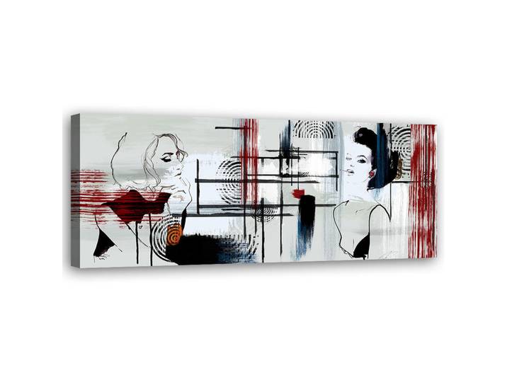 Feeby Wandbild zwei frauen abstrakt, Grau, Abstrakt, Rechteckig, 90x30 cm, Bilder & Rahmen, Bilder, Leinwandbilder