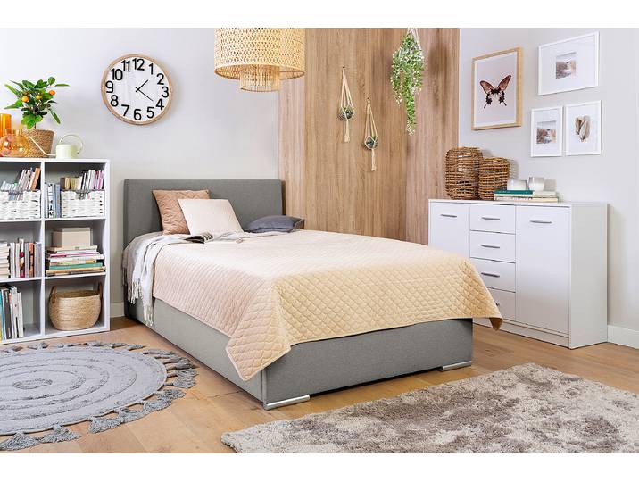 Boxspringbett Escaba 120 x 200cm Webstoff Neala Grau
