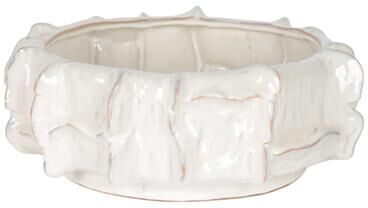 Sagebrook Home "Ceramic Bowl Glossy Finish Capri Style Sculpted Texture - 6"" White - 16"" x 16"" x 6"""