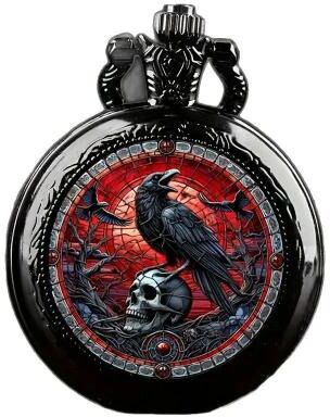 Uplift Picks Colorful Pocket Watch Retro Quartz Flip Necklace Vintage Style Pendant Watch 01