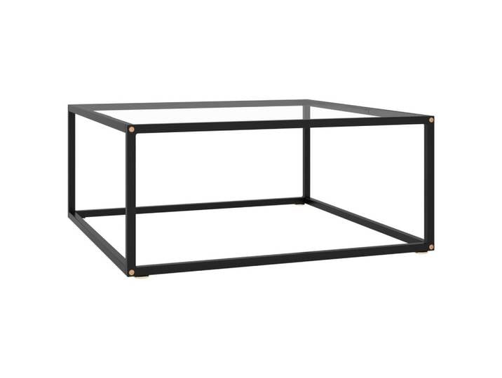 vidaXL Couchtisch Couchtisch Schwarz mit Hartglas 80x80x35 cm (1-St)
