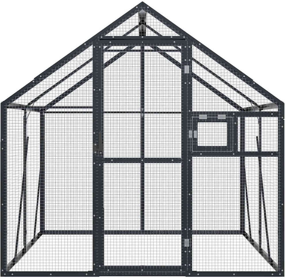 vidaXL Volière anthracite 1,79x2x1,85 m aluminium