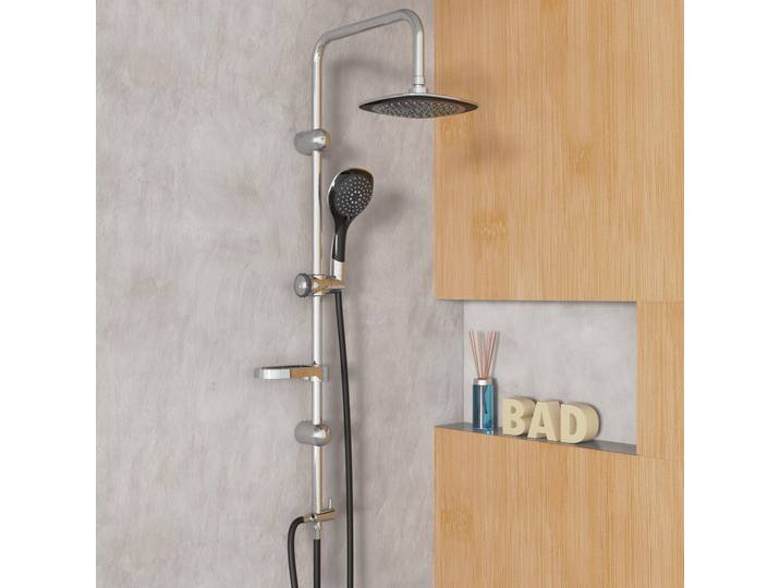 eisl set de douche SHOWER DREAM\, douche de pluie sans mitigeur\, système de douche avec douche de tête\, douche chrome/noir