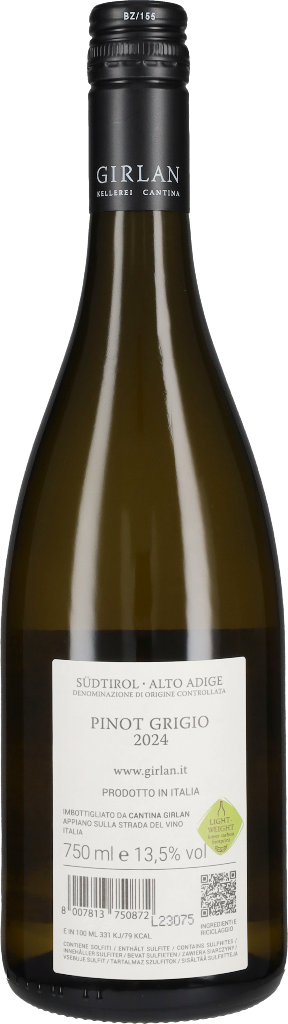 Pinot Grigio Girlan 2025 (tappo stelvin)