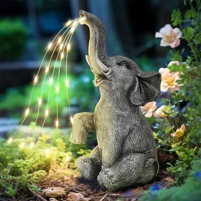Uplifted Finds Solar Elephant String Lights Outdoor Garden Decor Solar Statue Sculptures Solar Elephant String Lights Outdoor Garden Decor Solar Statue Sculptures