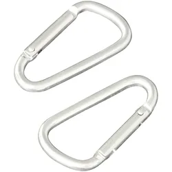 100 SPRINTIS Karabinerhaken 100 Stück, 57 mm, Aluminium, silber, vielseitiger Schlüsselanhänger und Befestigung für Outdoor-Aktivitäten und Camping