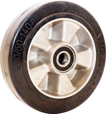 Lenkrad für Hubwagen, inkl. Lager, Ø 200 x B 50 mm, Vollgummi, silber