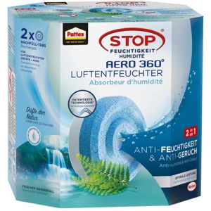 Pattex Pattex Luftentfeuchter-Granulat Anti-Geruch, Düfte der Natur, für  Aero 360 Grad, bis 20 m³, 2er Set je 450 g, 2 Stück