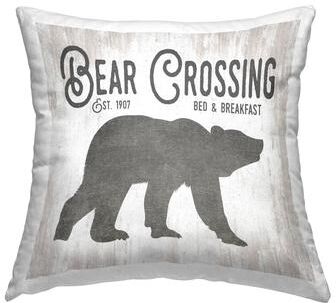 Stupell Bear Crossing Bed & Breakfast Printed Throw Pillow Design by Lettered and Lined