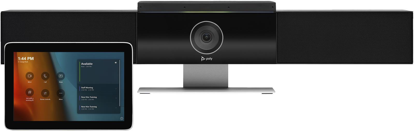 Poly Microsoft Teams Room Base Kit HP Mini-PC mit GC8 USB-Kabel (10 m) (ABB), Schwarz, Weiß