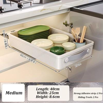 Uplift Treasures Sliding Pull Out Cabinet Organizer Tray With Handle medium