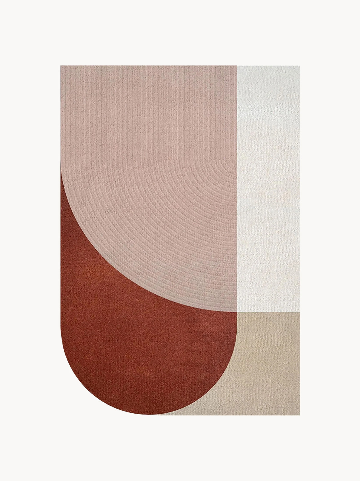 Handgeweven geometrisch wollen vloerkleed Follow The Trace voor volwassenen