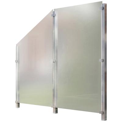 Zaun STAKET PRO, silber (silberfarben), Pfosten: 3 Stk., Edelstahl, Glas, Zaunelemente, Glaszaun, Gesamtlänge: 2,29 m, 3 Pfosten