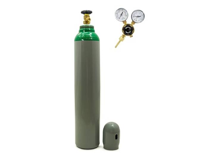 Argon Gasflasche 8L 150 Bar mit Mini Druckminderer Ar/CO2 und 2 Manometern Bestschweissen.de - Gefüllt mit 100% Reinem Argon für Professionelle Schweißarbeiten und Industrielle Anwendungen