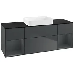 Villeroy und Boch Finion Waschtischunterschrank G742HGHG 160x60,3x50,1cm, Regale Midnight matt lacquer, Midnight Blue Matt Lacquer