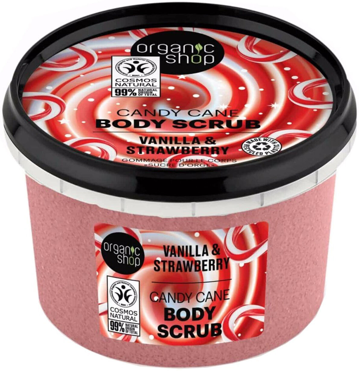 ORGANIC SHOP Vanilla & Strawberry Candy Cane Body Scrub 250ml