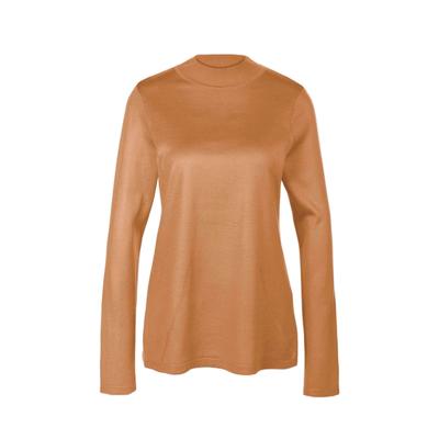 Strickpullover GOLDNER "Strickpullover mit Stehbundkragen", Damen, Gr. 38, gelb (honig), Obermaterial: 100% Polyacryl PAN., eng Tubular, Pullover Strickpullover, wie echter Kaschmir