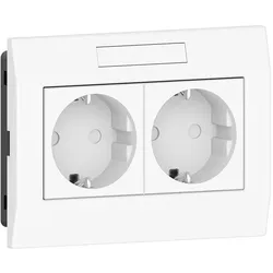 GGK 4650 Steckdose 2-fach KSE/AR-2H-9010, Adapterrahmen, frontrastend, alpinweiß KSE/AR-2-H KSEAR2H